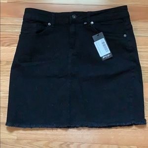 Black denim skirt